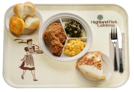 Highland Park Cafeteria tray with food for Chefs for Farmers event at the cafeteria,...