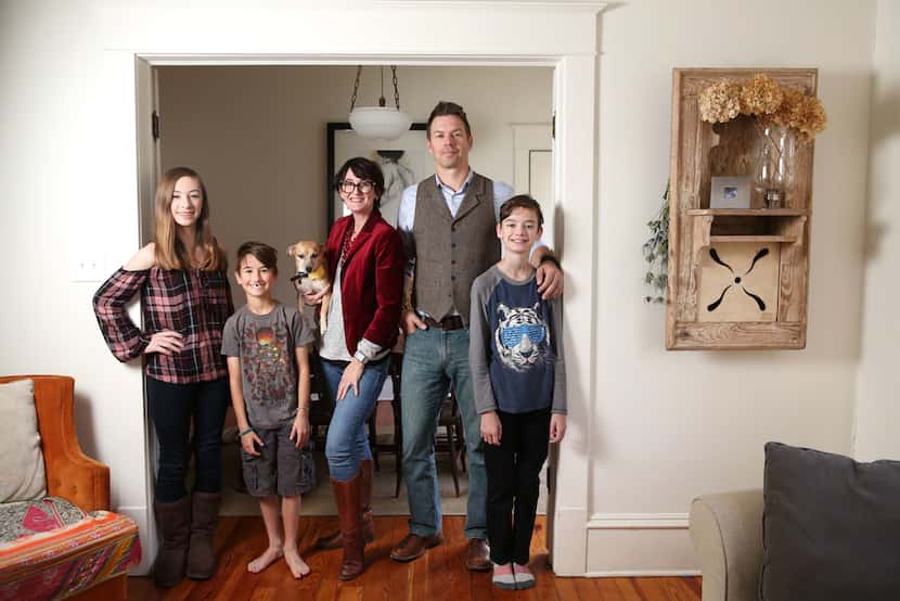 The Ettiene family in their new home of 1,400 square feet in McKinney.