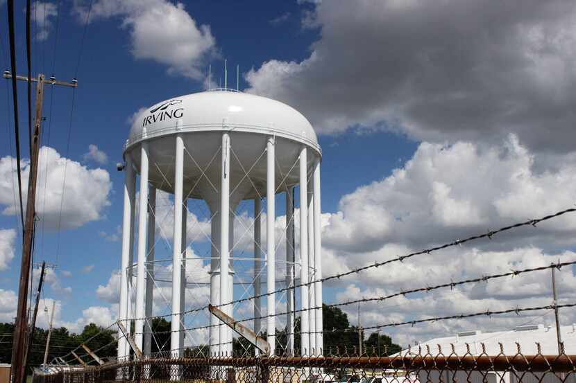 An Irving water tower.