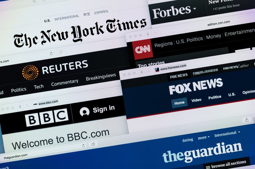 Top news web sites- The New York Times, BBC, FOX, CNN News ,Forbes, Reuters and The Guardian...