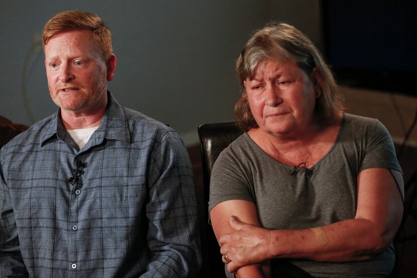 Paul Clyde, left, along with his ex-wife Nubia Brede Solis during an interview with The...
