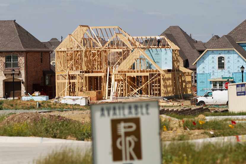 Construction continues on homes at Phillips Creek Ranch, a 950 acre planned community in...