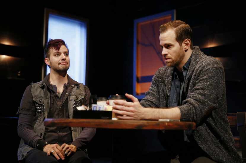  Drew Wall (left), playing Frank, and Alex Organ, playing Jamie, perform in "The Great God...