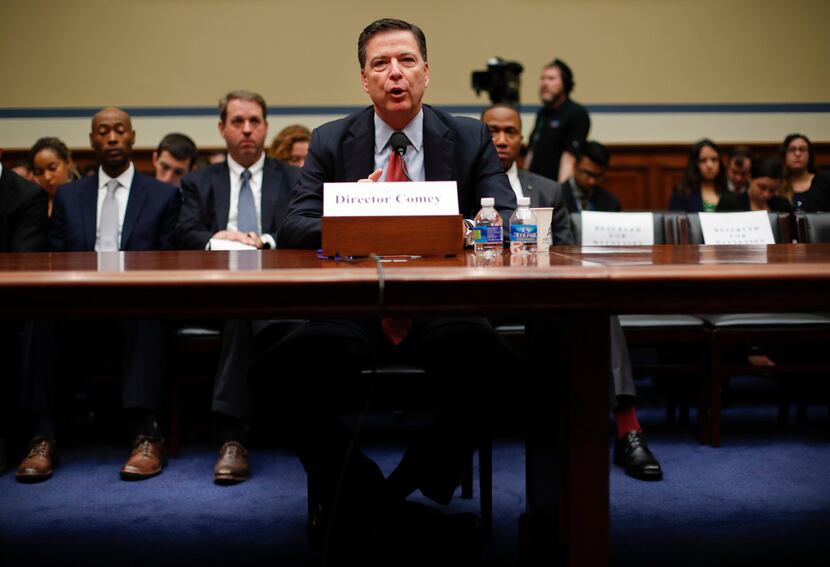 FBI Director James Comey testifies on Capitol Hill in Washington, Wednesday, Sept. 28.
