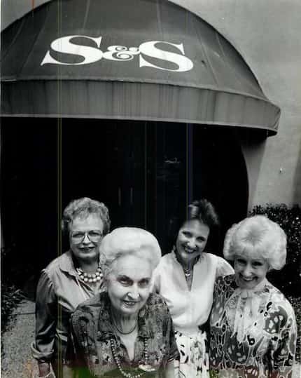 From left: Mrs. David Keener, Mrs. Henry Stone, the owner of S&S Tea Room Barbara Fisher and...
