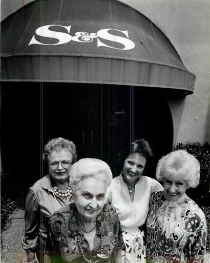 From left: Mrs. David Keener, Mrs. Henry Stone, the owner of S&S Tea Room Barbara Fisher and...