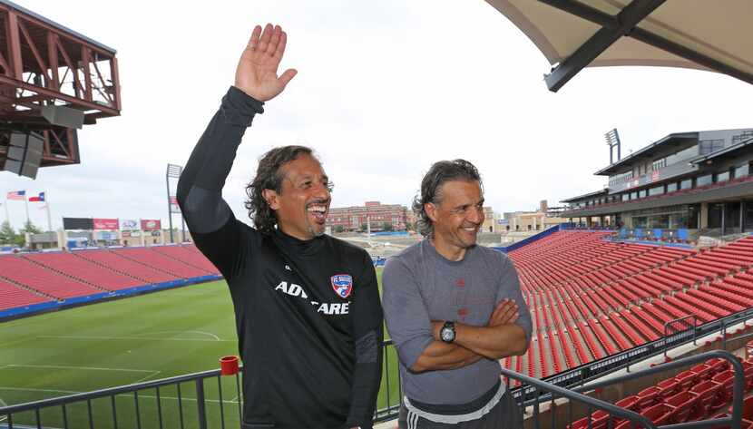 Brothers Josema, left, and Fabian Bazan, both coaches for FC Dallas, are pictured at Toyota...