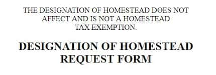 Homestead Recording Service gives part of the required disclaimer on the top of its form,...