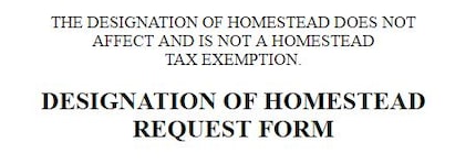 Homestead Recording Service gives part of the required disclaimer on the top of its form,...