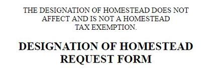 Homestead Recording Service gives part of the required disclaimer on the top of its form,...