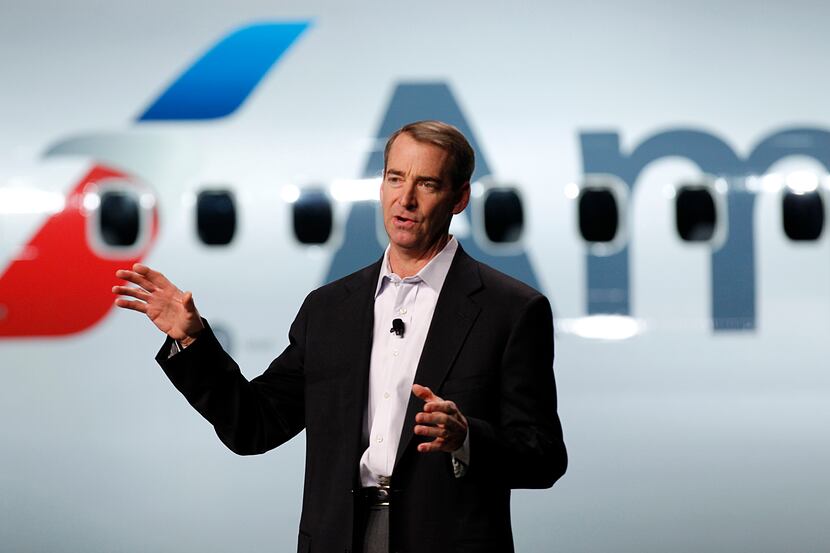 American Airlines Chairman and CEO Tom Horton unveiled the new company logo and exterior on...