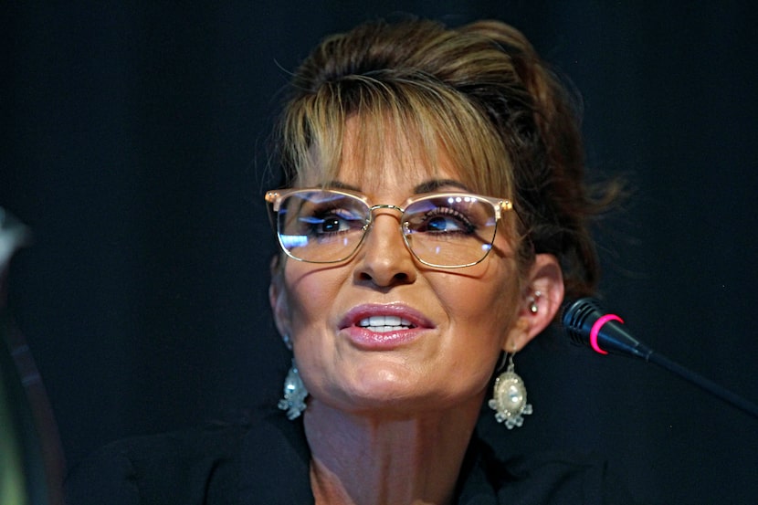 FILE - Sarah Palin, a Republican seeking the sole U.S. House seat in Alaska, speaks during a...