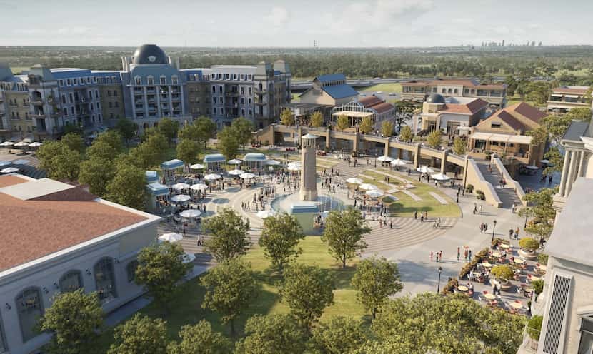 The Carillon Parc development in Southlake will be centered by a large fountain.
