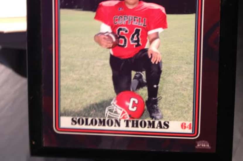 Coppell's star defensive lineman Solomon Thomas could not escape the throwback photos as his...