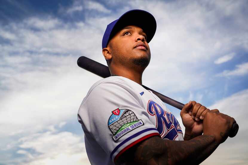 Texas Rangers outfielder Willie Calhoun pictured during photo day at the team's spring...