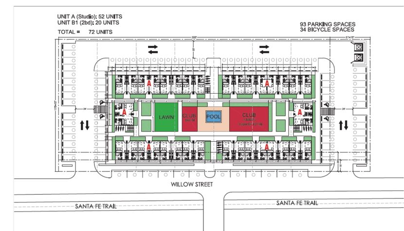 The smallest units in the project would be about 350 square feet.