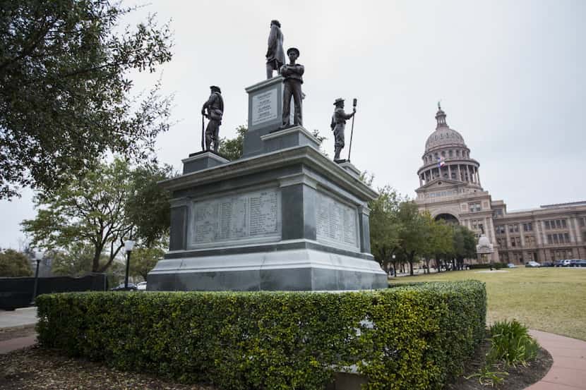 The Confederate Soldiers Monument outside the Texas Capitol on Feb. 26, 2015 in Austin.  ...