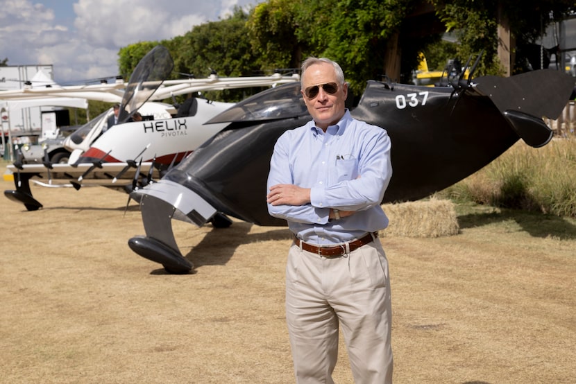 Ross Perot Jr. poses with Pivotal’s Helix and BlackFly eVTOLs during the UP.Summit 2023 at...