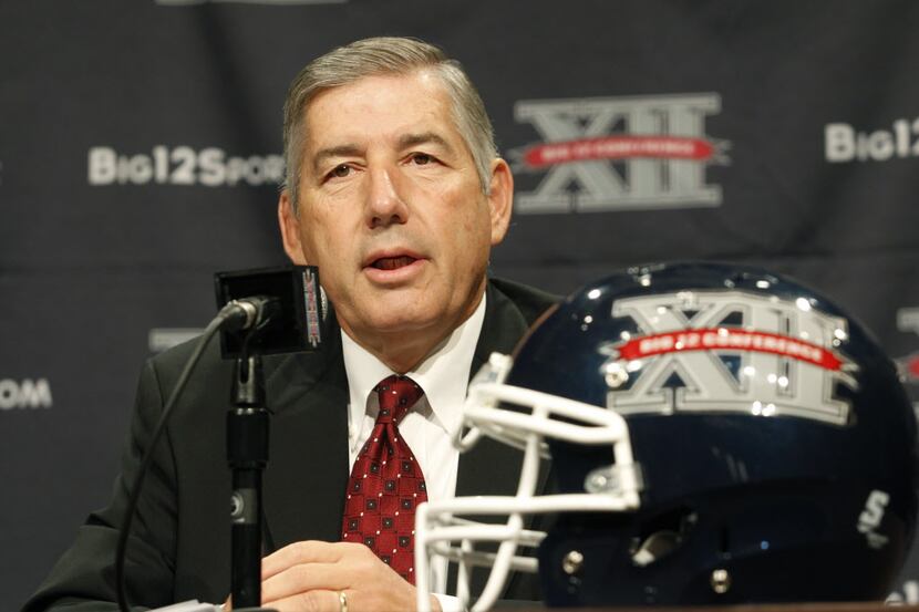 FILE - In this July 22, 2013, file photo, Big 12 Conference Commissioner Bob Bowlsby...