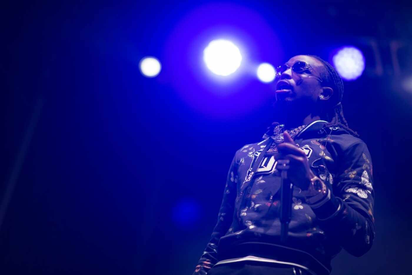 Hip hop-trio, Migos, performed on the Shrimp stage at the annual hip hop music festival,...