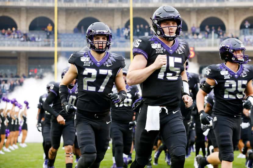 TCU Horned Frogs quarterback Max Duggan (15) needs every practice rep he can as he continues...