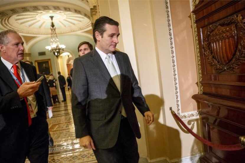 
Sen. Ted Cruz, R-Texas, arrived at the Senate on Capitol Hill in Washington on Tuesday as...