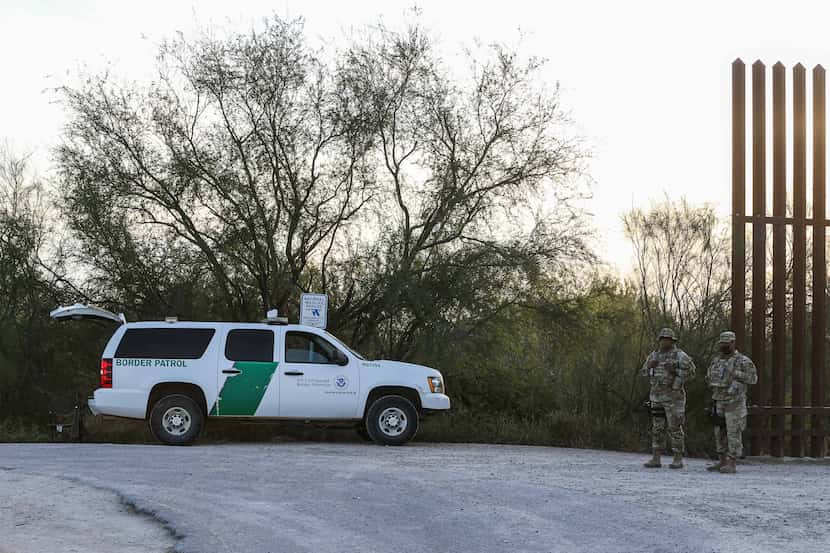 Army guardsmen that provide support to the border patrol, stand vigilant near the border...