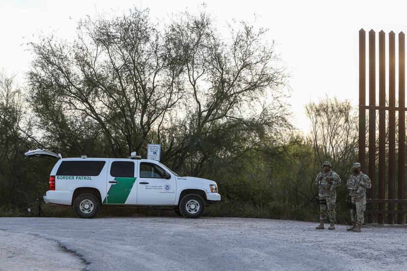 Army guardsmen that provide support to the border patrol, stand vigilant near the border...