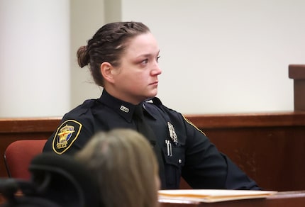 Fort Worth police officer Carol Darch testifies during the second day of the murder trial of...