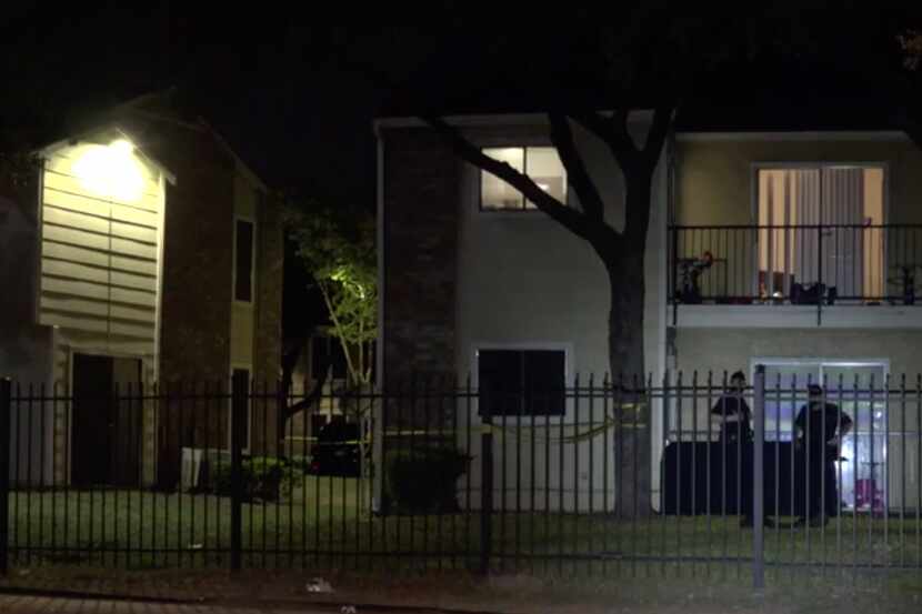 Dallas police at the scene of a fatal shooting in the 9900 block of Whitehurst Drive.