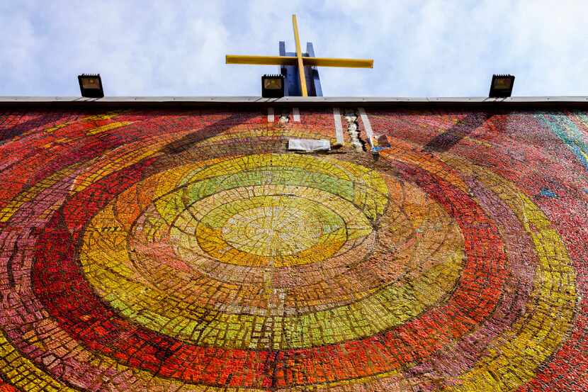 Just a small fracture remains to be fixed on the mosaic at St. Jude Chapel in Dallas
Credit:...