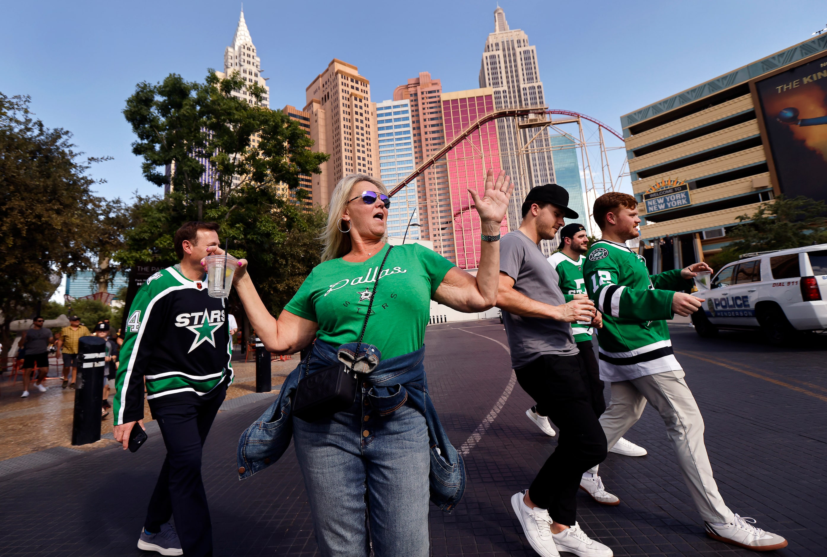 Dallas Stars fans Ingrid DePinto of Westlake, Texas joined her family for Game 1 of the...