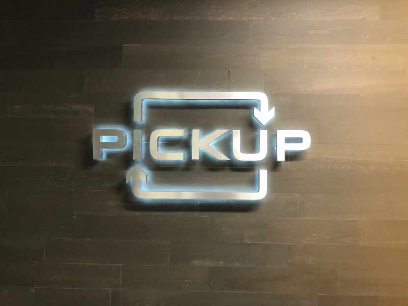Plano-based Pickup's logo is shown at its headquarters at 5068 Plano Parkway.