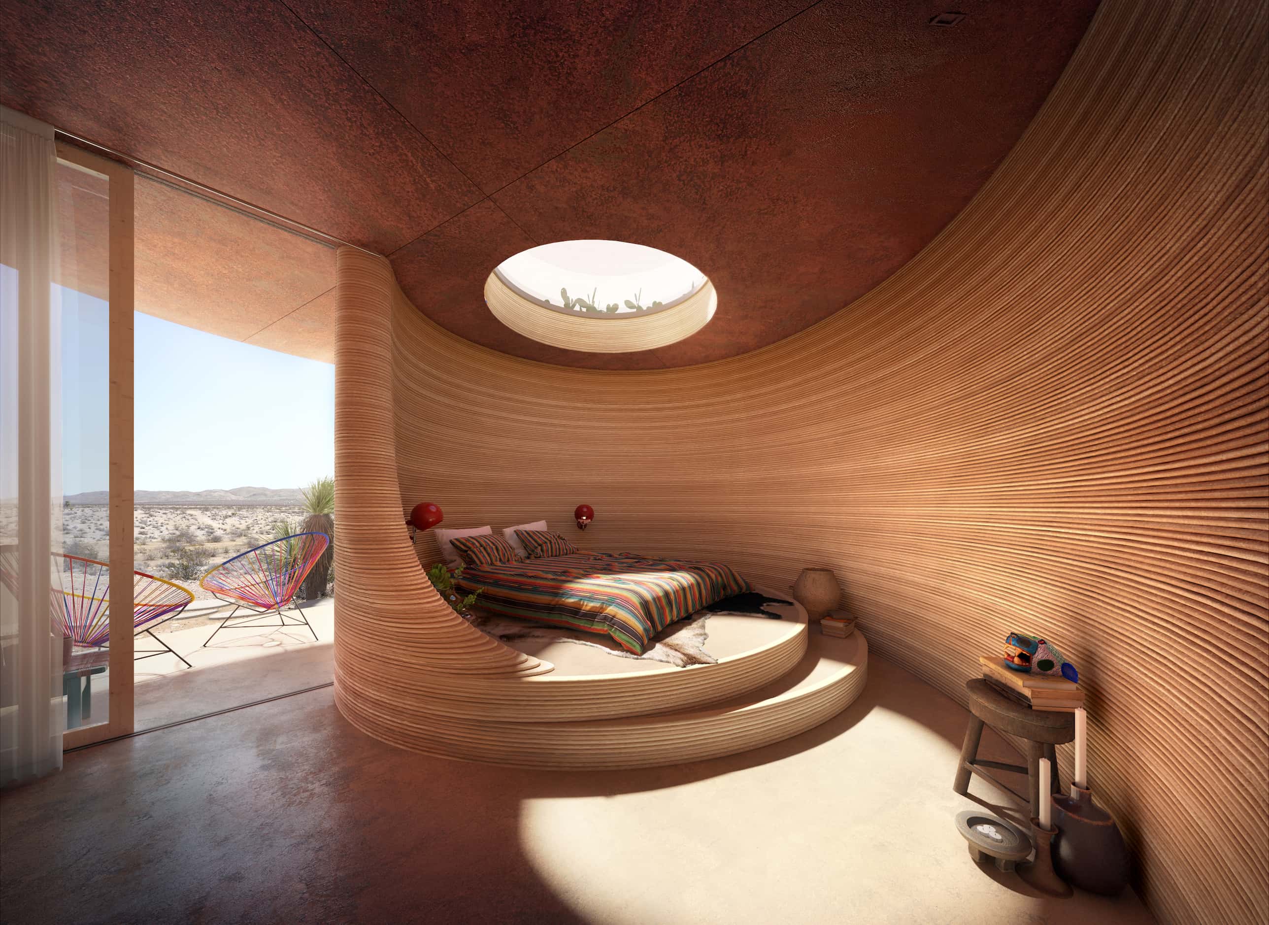 The 3D-printed technology, mastered by ICON, will fill the new spaces with soft, curved...