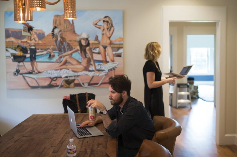 Social media manager Lucas Buckels works at the Cinestate offices on Swiss Avenue. (Ting...