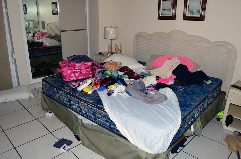 View of the bedroom of the apartment of the Miramar condominium in which Mexican drug...