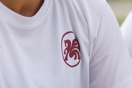 A Dallas Trinity FC logo during the brand new women's professional soccer team’s practice at...