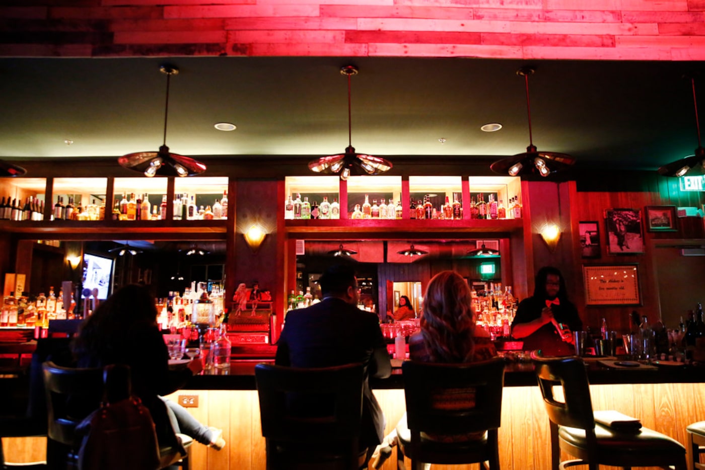 The bar at The Volstead Room speakeasy in Lewisville.