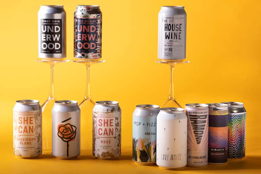 The wine panel’s selections of canned wines 