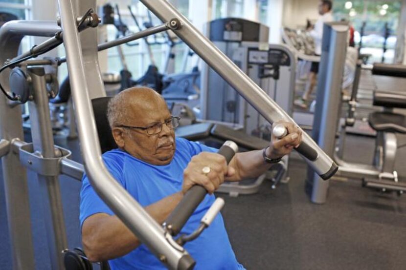 
Charly Johnson, 83, works out at Town North YMCA.
