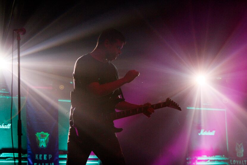 Guitarist Derek Miller performs with the American noise-pop duo Sleigh Bells at the Granada...