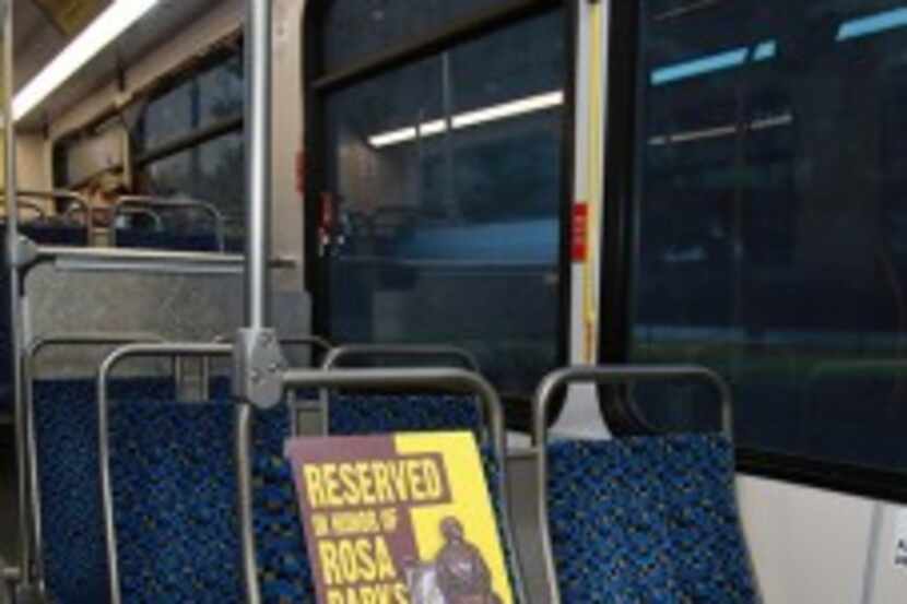  On Tuesday, this sign will mark front seats set aside in honor of Rosa Parks. (DART photo)
