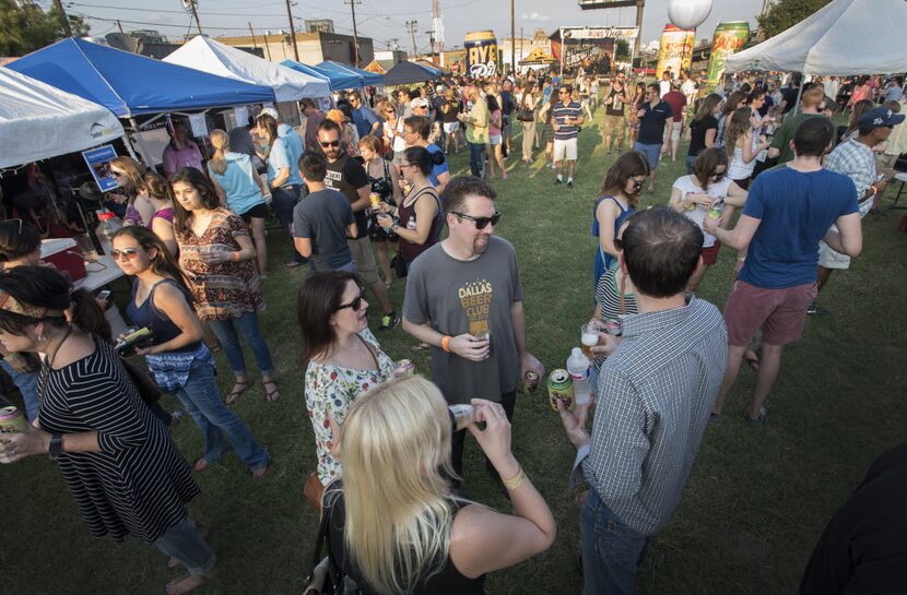 Home brew fans gather to sample beers during the Labor of Love Home Brewing Festival at Deep...