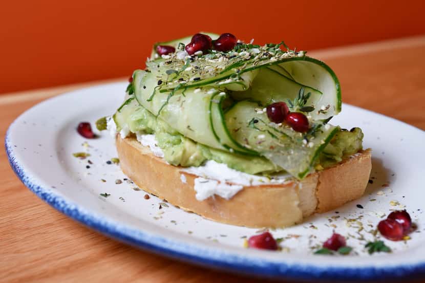 AvoEatery's menu includes six toasts, including this one with za'atar, pistachios,...