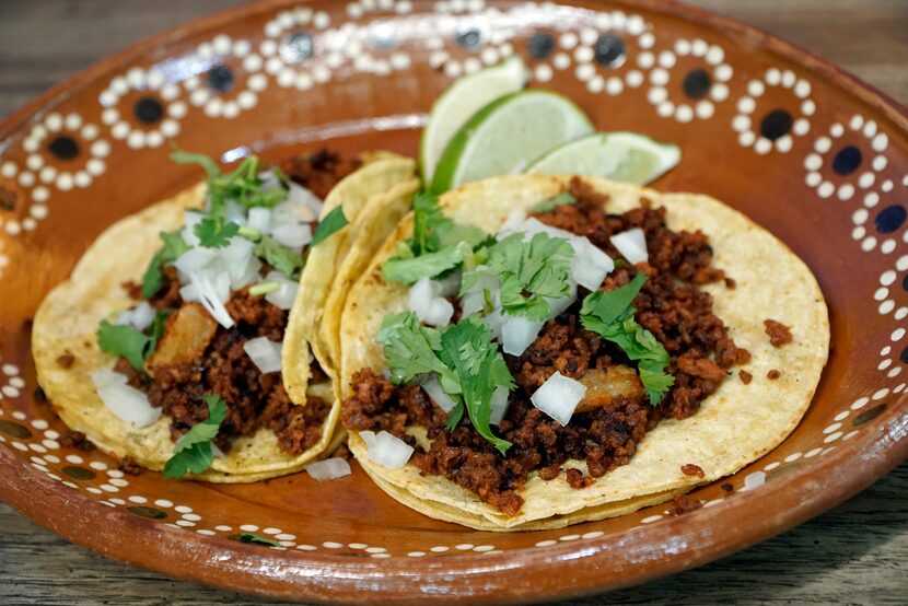 Street Tacos with Pastor Vegano at Mariachi's Dine-In in Fort Worth  on Oct. 9, 2019....