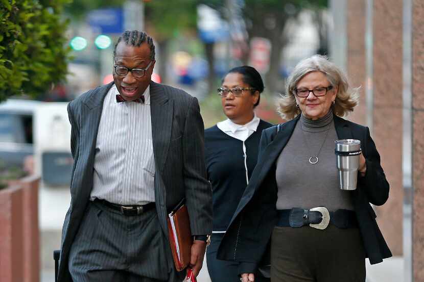 Dallas County Commissioner John Wiley Price (left) arrives with his lawyer Shirley...