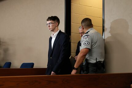 El Paso Walmart shooting suspect Patrick Crusius pleads not guilty during his arraignment...