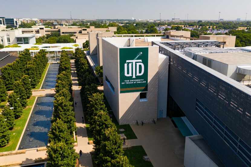 An aerial view of the UT Dallas campus