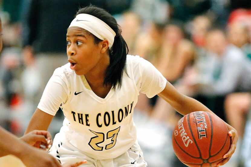 The Colony guard Jewel Spear, pictured in a game in 2018, was an all-state selection last...