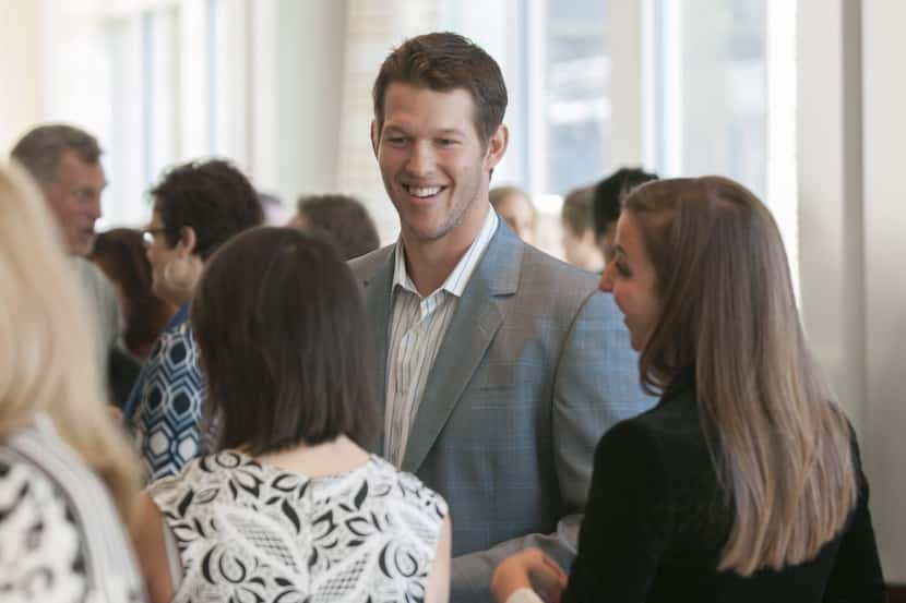 Los Angeles Dodgers Pitcher Clayton Kershaw attends a reception before a fundraising...